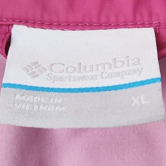 Columbia Rose Pink Full Zip Hooded Windbreaker XL - Picture 8 of 10